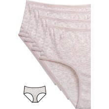 Beruflic 4'lü Yeni Seri Renkli Yüksek Bel Fitilli Ribana Bato Külot Kahve