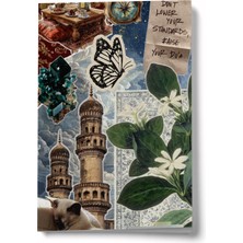 Bi' Dünya Haber Kolaj Serisi 40 Duaya Sarıl A6 Çizgili Mini Defter Not Defteri