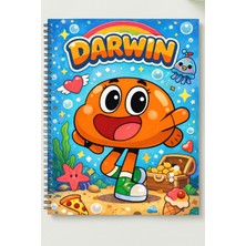 Black-One Darwin A5 Metal Spiralli Çizgisiz Kalın Bristol Kapak Darwin Defter