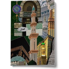 Bi' Dünya Haber Kolaj Serisi 54 Kâbe’den Ravza’ya A6 Çizgili Mini Defter Not Defteri