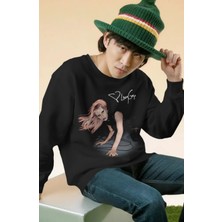 Fuddy Moda Unisex Oversize Lady Gaga Baskılı Bisiklet Yaka Kapüşonsuz Sweatshirt