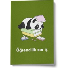 Bi' Dünya Haber Öğrencilik Zor Iş A6 Çizgili Mini Defter Not Defteri