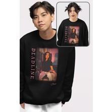 Fuddy Moda Unisex Oversize Kpop Blackpink Deadline Jisoo Baskılı Bisiklet Yaka Kapüşonsuz Sweatshirt