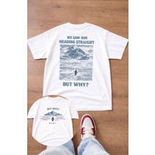 Fuddy Moda Unisex Oversize But Why Nihilist Yalnız Penguen Hikayesi Sırt Baskılı Tişört