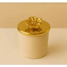 Vena Mum Vena Krem Bardaklı Çıçek Kapaklı Lavanta Kokulu Mum