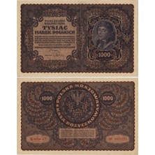 Banknoting Polonya 1000 Marek 1919 Büyük Boy Çok Çok Temiz(-)
