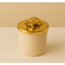 Vena Mum Vena Krem Bardaklı Kaplumbağa Kapaklı Vanılya Kokulu Mum