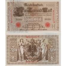 Banknoting Almanya 1000 Mark 1910 Iı. Wılhelm Dönemi. Köşede Ataç Izli Çil(-)