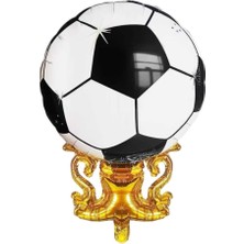 Parti Sürprizi Siyah Beyaz Kupa Şekilli Futbol Topu Folyo Balon 1 Adet