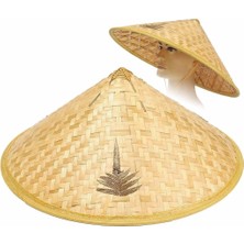 S'82 Naturel Renk Cambodia Kamboçyalı Vietnam Şapkası Pvc Hasır