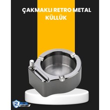 Bilfold Yuvarlak Çakmaklı Küllük Dayanıklı Metal Yapı
