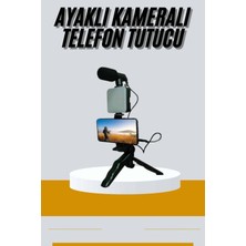 Toptan Bulurum Tripod Telefon Tutucu Kumandalı Mikrofon LED Işık Vlog Video Kayıt