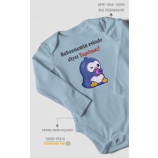 Morivo Kids Babaannemin Evinde Diyet Yapılmaz! Baskılı Bebek Zıbını – Çıtçıtlı Body | %100 Pamuk Uzun Kol