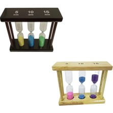 Bilfold 3'lü Ahşap Kum Saati 5-10-15 Dakikalık