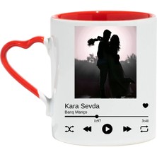 Yebs Design ,sevgililer Günü Fotoğraflı Sözlü  Kupa Bardak ,kalp Kulp, Tasarımlı Seramik Bardak , Kişiselleştirilmiş Hediye