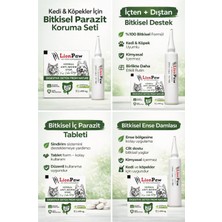 Lion Paw 2'li Set Kedi Köpek Anti Parazit Tüm Kediler Için Bitkisel 1 Ense Damla ve 1 Tablet Paketi