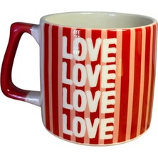 Yebs Design ,sevgililer Günü Love Yazılı Kupa Bardak ,  Tasarımlı Seramik Bardak , Kişiselleştirilmiş Hediye