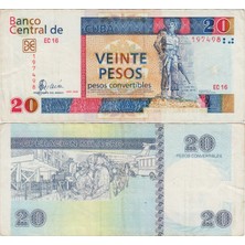 Banknoting Küba 20 Peso 2008 Konvertıbl Peso. Çok Temiz.