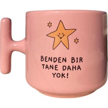 Yebs Design , Yıldızlı Sözlü Kupa Bardak ,pembe Mug, Tasarımlı Seramik Bardak , Kişiselleştirilmiş Hediye