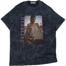 Fuddy Moda Unisex Jennie Yazılı Yıkamalı T-Shirt, Oversize Blackpink Kpop Temalı Retro Tişört