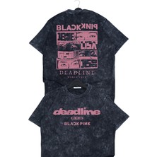 Fuddy Moda Unisex Blackpink Deadline World Tour Sırt Baskılı Yıkamalı T-Shirt, Oversize Kpop Temalı Tişört