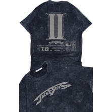 Fuddy Moda Unisex Jackboys Sırt Baskılı Yıkamalı T-Shirt, Oversize Travis Scott Temalı Retro Tişört