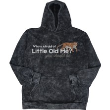 Fuddy Moda Unisex Oversize Who's Afraid Of Little Old Me? Baskılı Kapüşonlu Yıkamalı Taylor Swift Sweatshirt