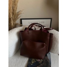 Luciaonline Bordo Model Yavrulu Omuz Çantası