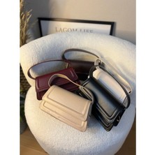 Luciaonline Kadın Günlük Çanta – Bordo Deri Görünümlü El ve Omuz Çantası