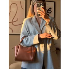 Luciaonline Kadın Taba Yavrulu Deri El ve Omuz Çantası