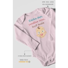 Morivo Kids Gözler Dayı Yanaklar Teyze,keyif Benim Baskılı Bebek Zıbını – Çıtçıtlı Body | %100 Pamuk Uzun Kol