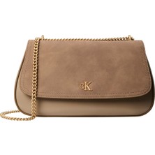 Calvin Klein %51 Geri Dönüştürülmüş Polyester, %49 Poliüretan Vizon Kadın Çapraz Çanta LV04F3407GVFU