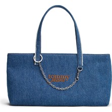 Tommy Hilfiger %100 Pamuk Mavi Kadın Tote Çanta AW0AW185761A7