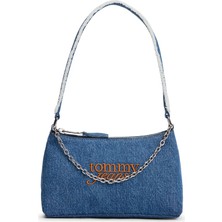 Tommy Hilfiger %100 Pamuk Mavi Kadın Omuz Çantası AW0AW185751A7