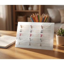 Kutu Ambalaj Defter Etiketi Sevimli Hayvanlar 9 x 3 cm 99 Adet