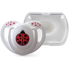 Mamajoo Ortodontik Emzik 0 Ay+ Uğur Böceği | Tekli, Silikon, Damaklı - Saklama Kabı Hediyeli