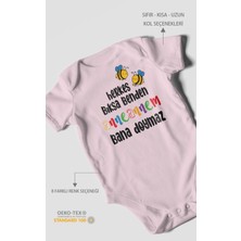 Morivo Kids Herkes Bıksa Benden Anneannem Bana Doymaz Baskılı Bebek Zıbını | %100 Pamuk Kısa Kol