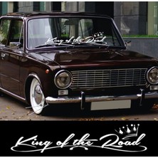 Sticker Dizayn King Of The Road Sticker -Araba Oto Motosiklet Cam Sticker - 00108