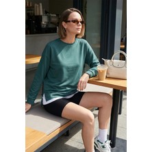 Lela Streç Oversize Fit Bisiklet Yaka Modal Kumaş Sweat Bayan SWEAT 5865877