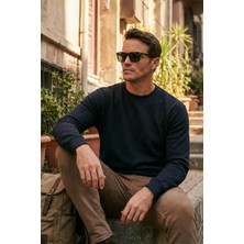 Buratti Slim Fit Bisiklet Yaka Pamuklu Kazak Erkek Kazak 456201