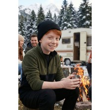 Lela Yumuşak Dokulu Yarım Fermuarlı Renk Bloklu Dik Yaka Polar Unisex Çocuk Polar 5905004