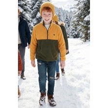Lela Yumuşak Dokulu Yarım Fermuarlı Renk Bloklu Dik Yaka Polar Unisex Çocuk Polar 5905004
