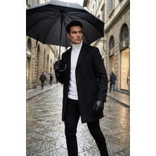 Buratti Slim Fit Tek Yırtmaçlı Düğmeli Mono Yaka Kaşe Kaban Erkek Kaban 5840098