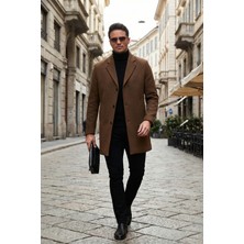 Buratti Slim Fit Pamuklu Düğmeli Kaşe Kaban Erkek Kaban 5840098