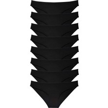 Moda Şahsenem 8 Adet Süper Eko Set Likralı Kadın Slip Külot Siyah