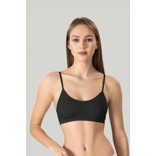 Moda Şahsenem Kadın Ince Askılı Pedli Büstiyer Yarım Atleti Sütyen 3'lü Set..