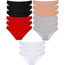 Moda Şahsenem 15 Adet Eko Set Likralı Kadın Slip Külot Çok Renkli