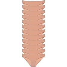 Moda Şahsenem 12 Adet Süper Eko Set Likralı Kadın Slip Külot Ten