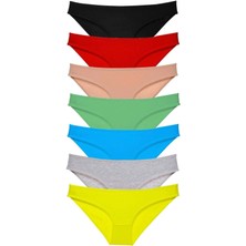 Moda Şahsenem 7 Adet Süper Eko Set Likralı Kadın Slip Külot Çok Renkli