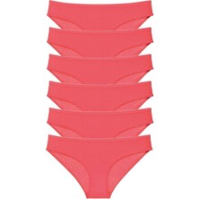 Moda Şahsenem 6 Adet Süper Eko Set Likralı Kadın Slip Külot Fuşya